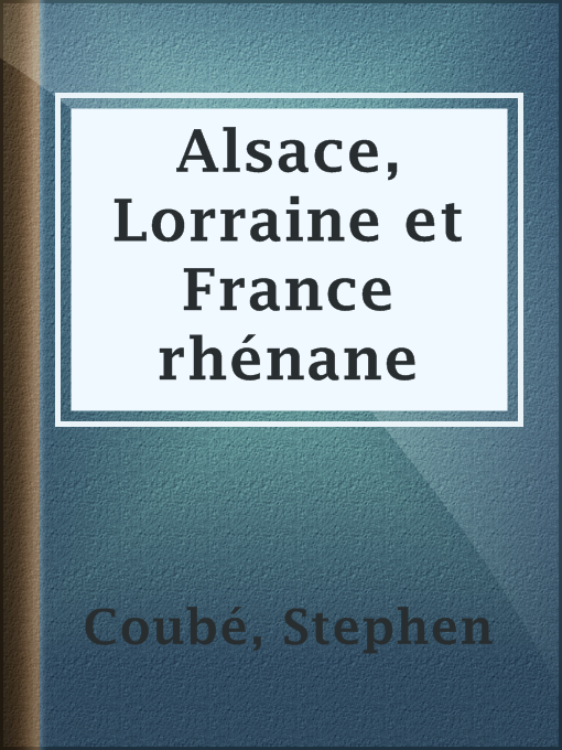 Stephen Coubé作のAlsace, Lorraine et France rhénaneの作品詳細 - 貸出可能
